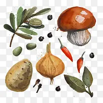 矢量蘑菇辣椒