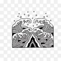 花纹底纹 波浪 海浪图形