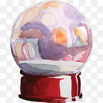 彩色图案水晶球