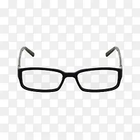 黑框学生眼镜。