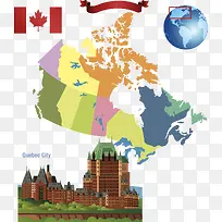 加拿大北美地图