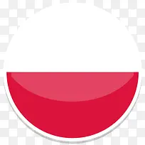波兰平圆世界国旗图标集