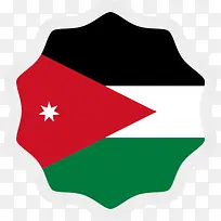 矢量约旦国旗贴纸插图