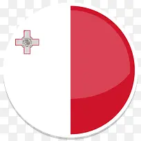 马耳他平圆世界国旗图标集