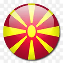 马其顿国旗国圆形世界旗