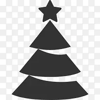 黑色圣诞树简笔图