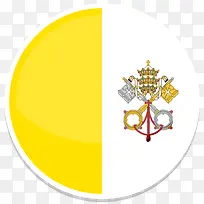 梵蒂冈城市平圆世界国旗图标集
