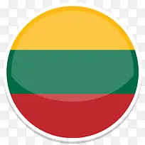 立陶宛平圆世界国旗图标集