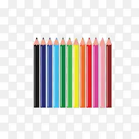 矢量彩色文具一排铅笔