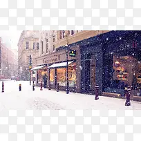 冬季下雪的街道城市