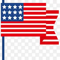 折叠矢量卡通风格美国国旗