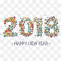 彩色波点2018艺术字