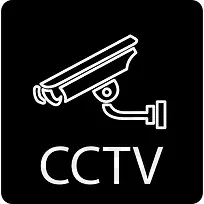 监控摄像机和CCTV字母在一个广场图标
