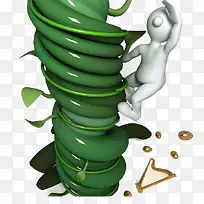 爬树的小白人