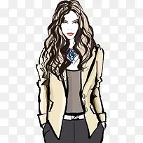 巴黎手绘时尚美女