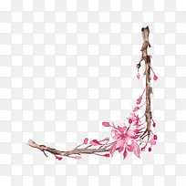 樱花枝干花边