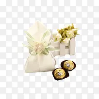 浪漫西式婚礼白色喜糖包巧克力