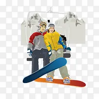 情侣滑雪