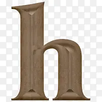 木质雕刻衬线体字母h