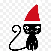 圣诞节可爱黑色猫咪