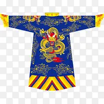 蓝色矢量龙袍素材