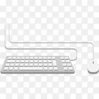 矢量白色键盘鼠标