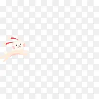 白色卡通跳跃兔子