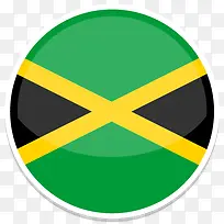 牙买加平圆世界国旗图标集