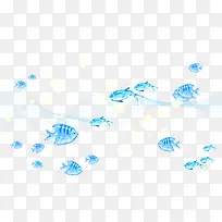 蓝色水晶小鱼背景