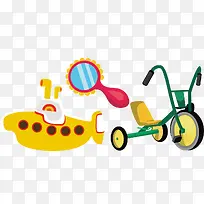 儿童玩具三轮车海报素材
