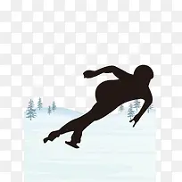 冬天滑冰冰雪游素材