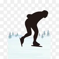 冬季滑冰游玩冰雪游素材