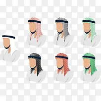 彩色头巾的阿拉伯男人