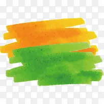 黄色绿色水彩涂鸦
