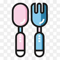 儿童勺子和叉子