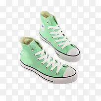小清新淡绿色帆布鞋