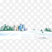 城市雪景图