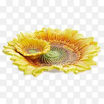 黄色向日葵花儿盘子