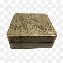 中国风雕刻金属胭脂盒