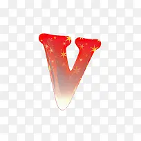 渐变红旗字母v