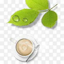 绿叶咖啡元素