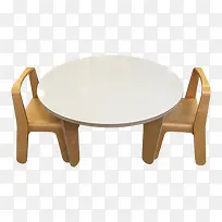 实物简约木质儿童桌椅免抠