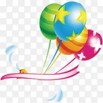 五颜六色的氢气球棒棒糖造型流畅线条