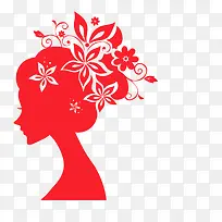 妇女节女子剪纸妈妈