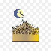 月亮稻田