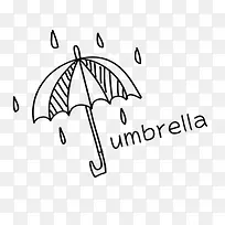 卡通线条雨伞