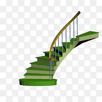 可爱绿色欧式旋转楼梯