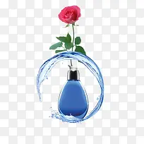 香水广告玫瑰玻璃瓶