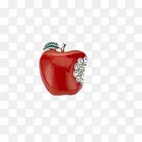 红苹果钻石胸针