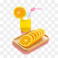 鲜橙榨汁小清新果汁